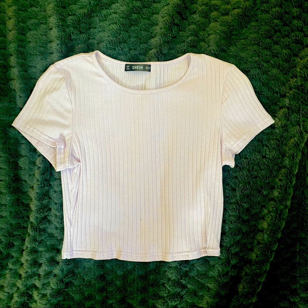 Light Purple Cropped Baby Doll Tee Shirt